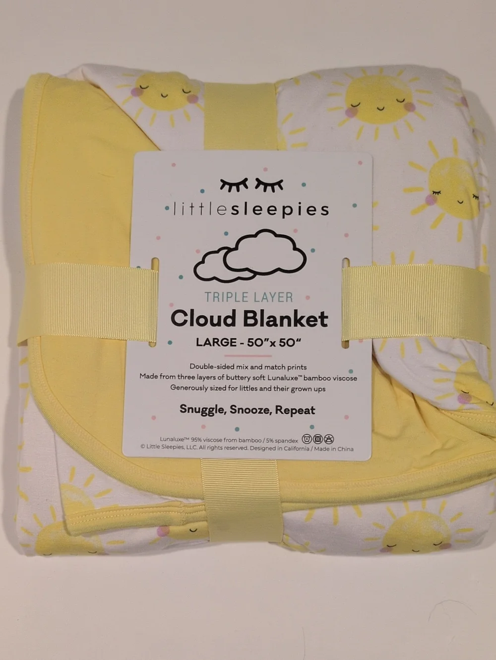 BRAND NEW in package Little Sleepies Sunshine Cloud Blanket Bamboo